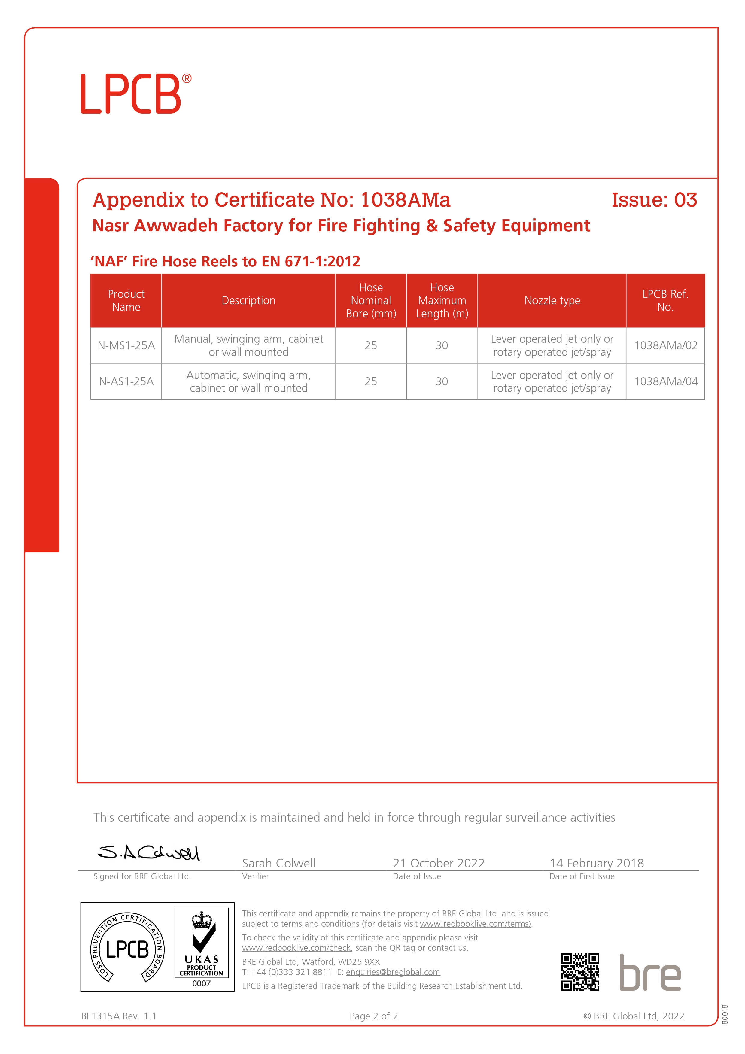 certificate naffire2